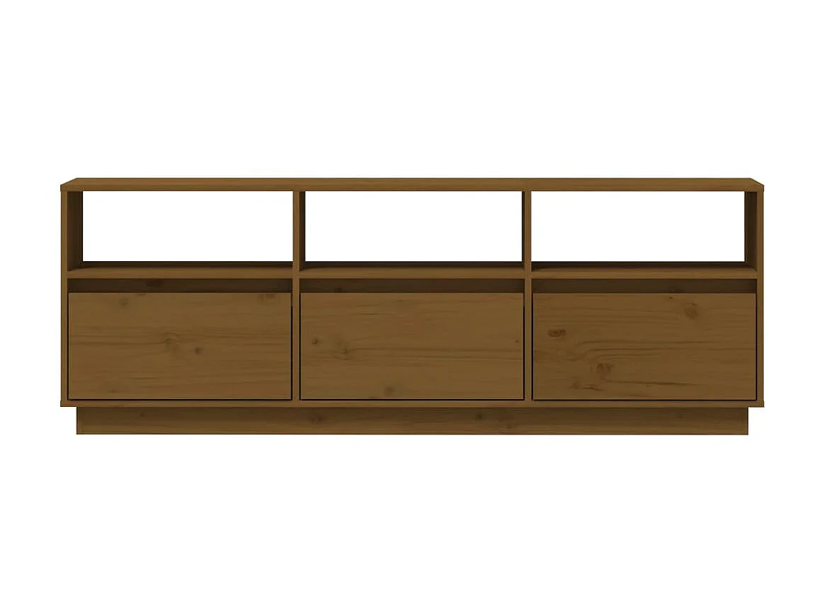 Meuble TV Marron miel 140x37x50 cm Bois de pin massif