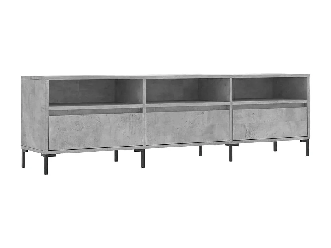 Meuble TV gris béton 150x30x44,5 cm bois d'ingénierie