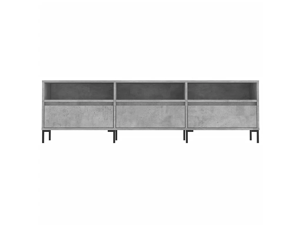Meuble TV gris béton 150x30x44,5 cm bois d'ingénierie
