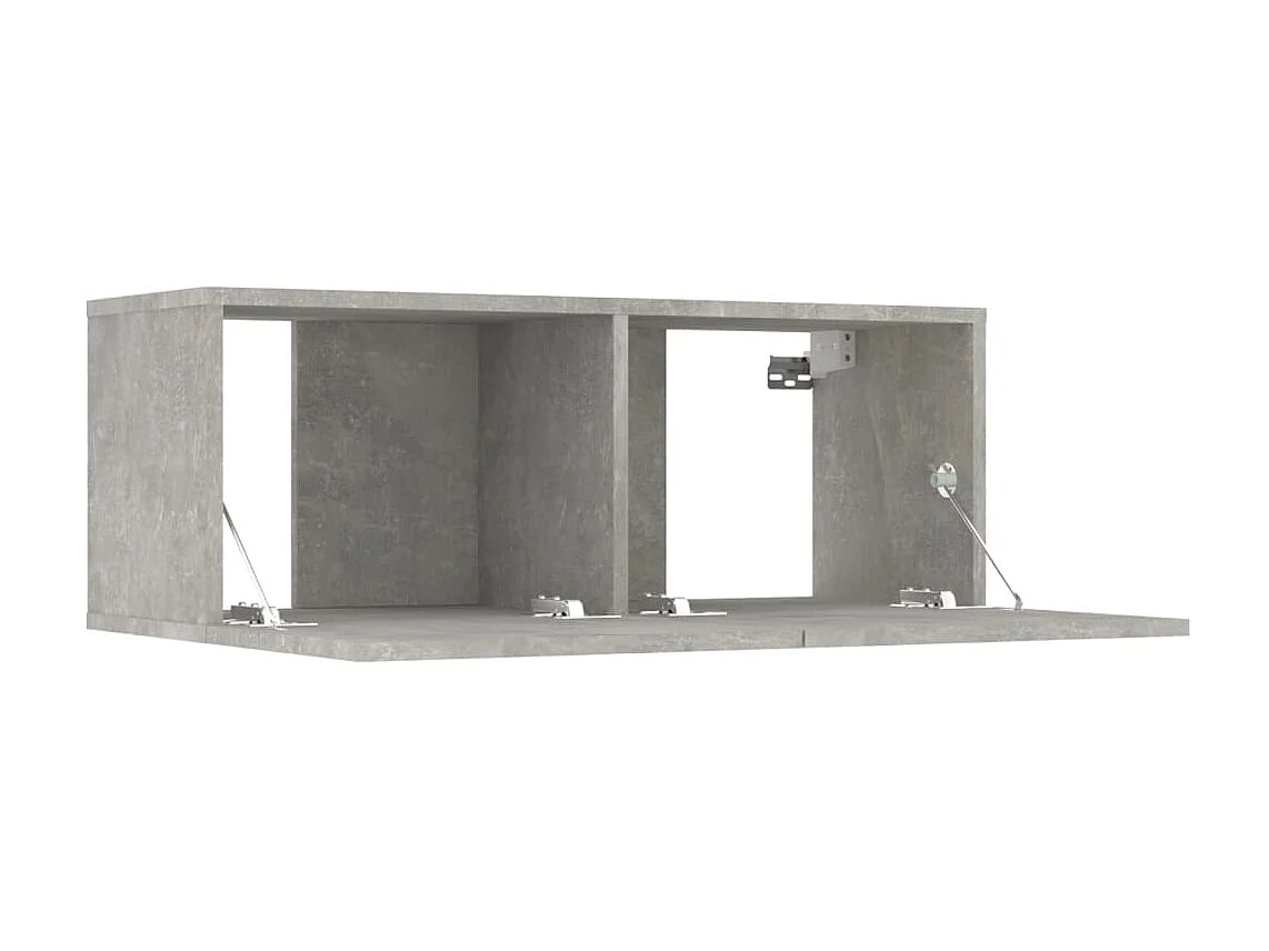 Conjunto de móveis de TV 6 unidades concreto cinza madeira projetada