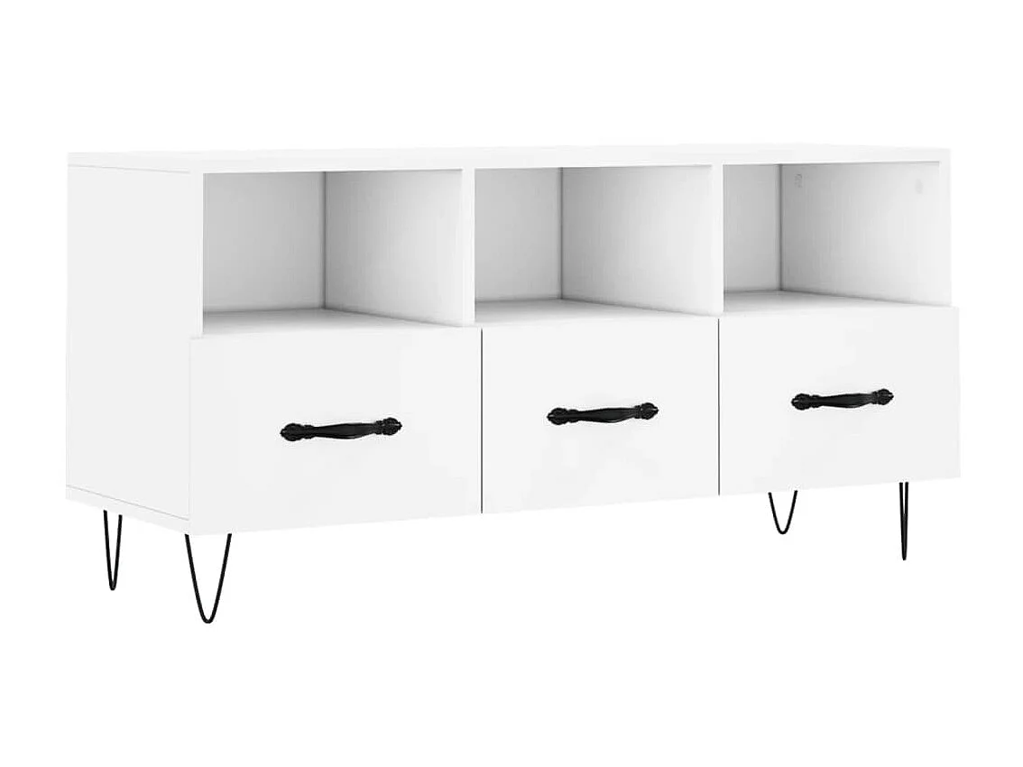 Mobile TV bianco 102x36x50 cm in derivati del legno