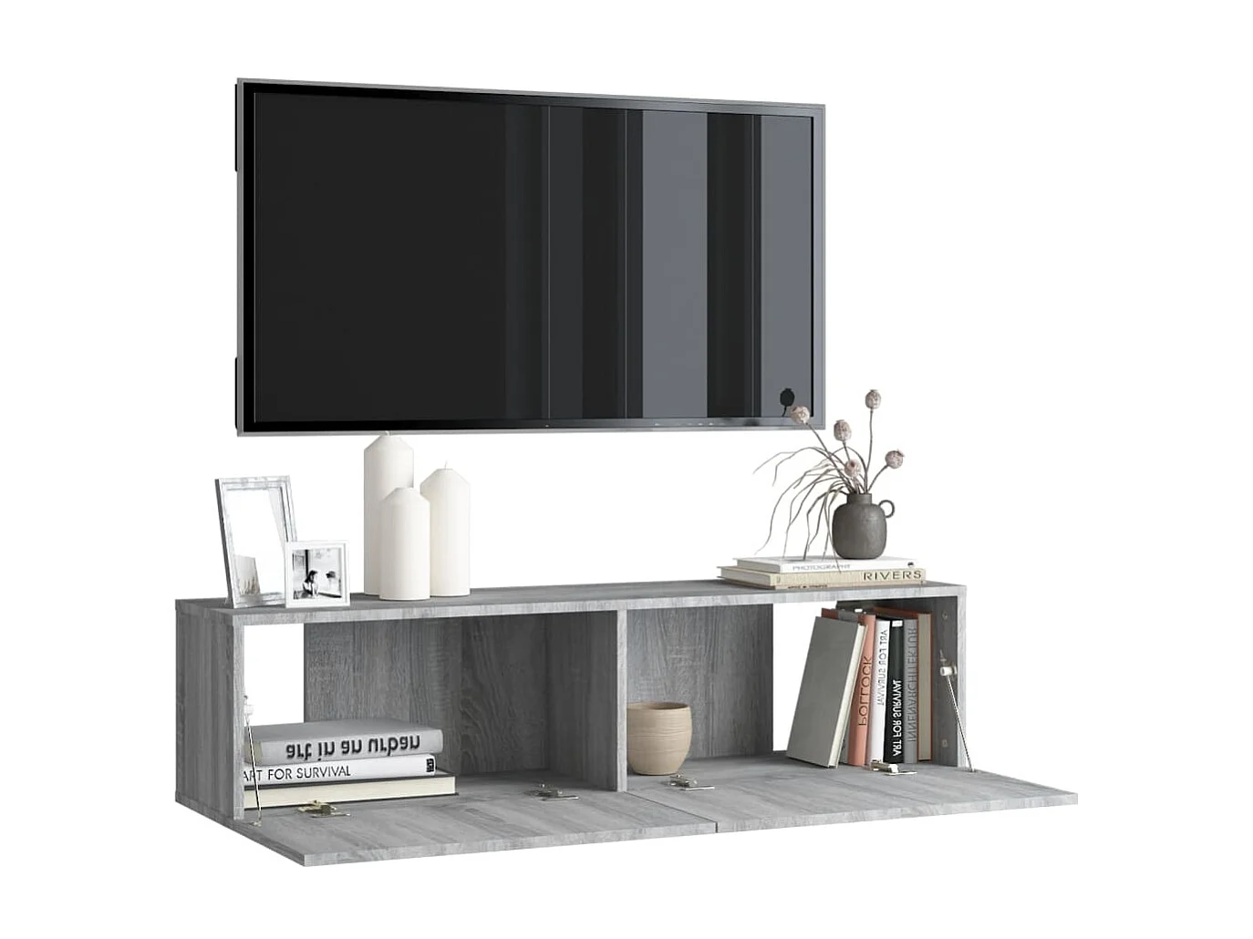 Armoire murale TV Sonoma gris 120x30x30 cm Bois d'ingénierie