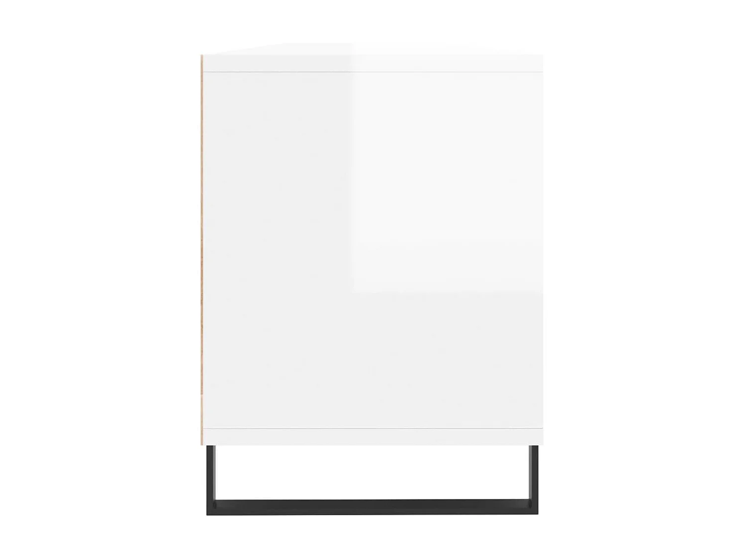 Meuble TV blanc brillant 150x30x44,5 cm bois d'ingénierie