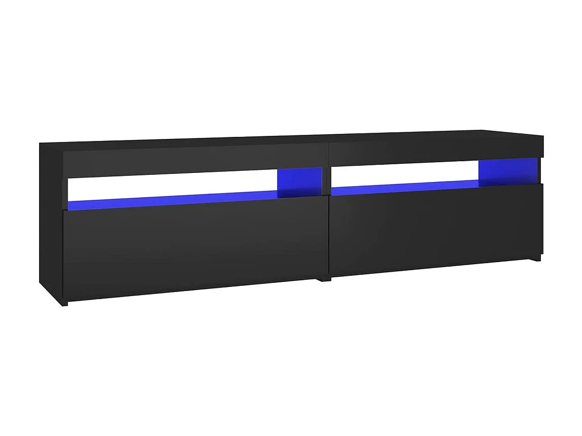 Mueble TV 2 uds con luces LED Negro 75x35x40 cm