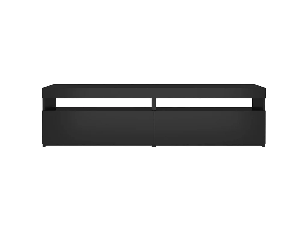 Mueble TV 2 uds con luces LED Negro 75x35x40 cm