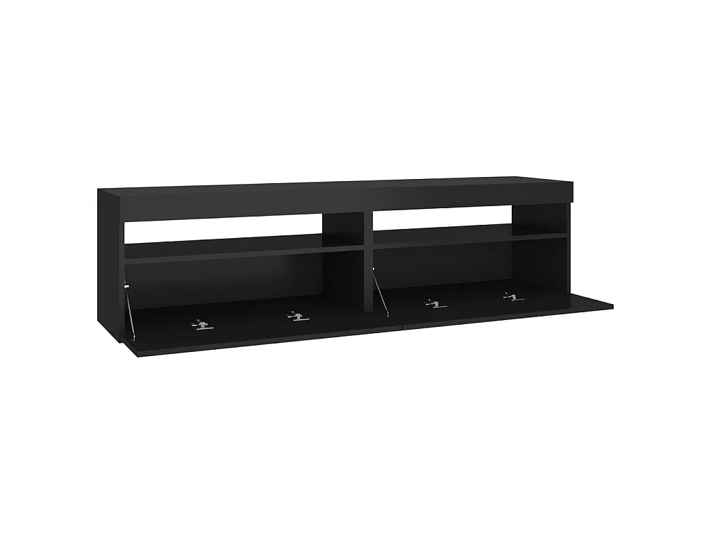 Mueble TV 2 uds con luces LED Negro 75x35x40 cm