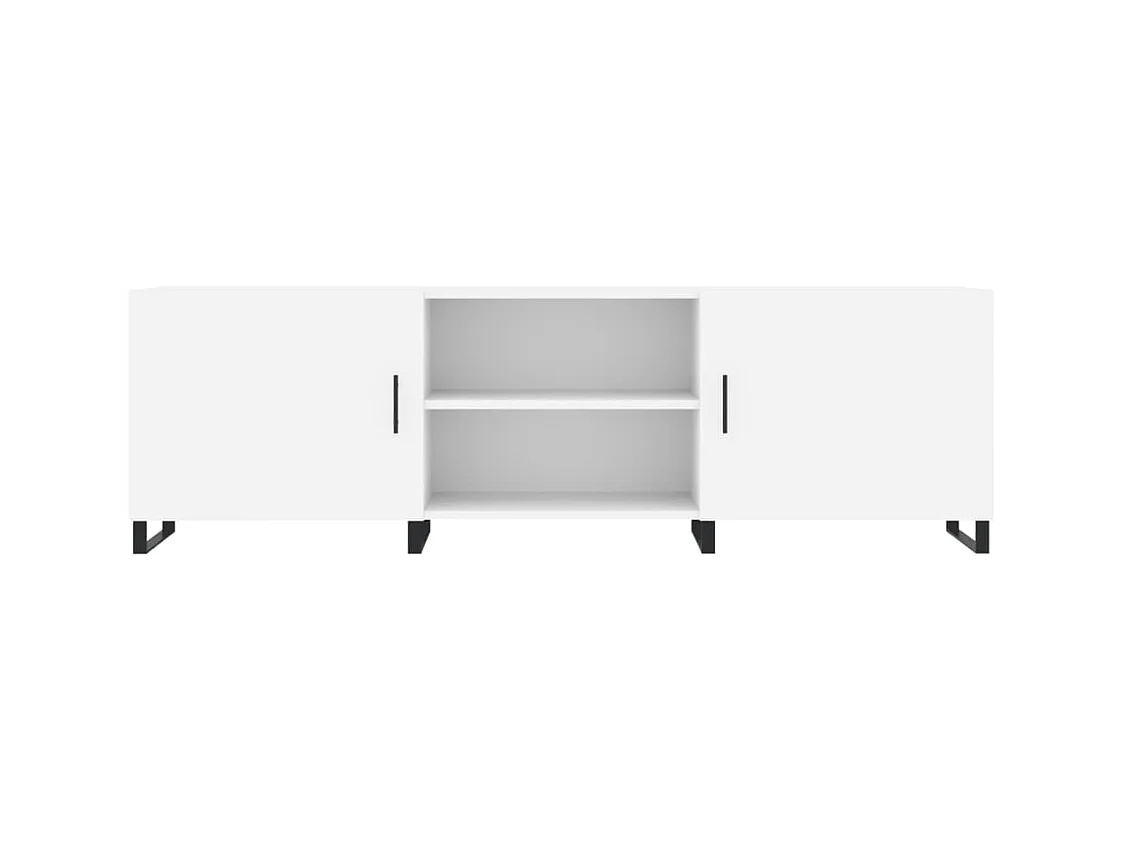 Weißer TV-Schrank 150x30x50 cm aus Holzwerkstoff