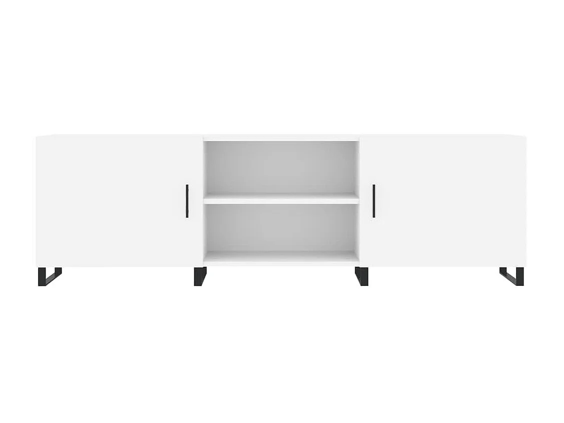 Meuble TV blanc 150x30x50 cm bois d'ingénierie