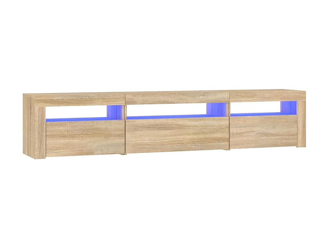Meuble TV avec lumières LED Chêne sonoma 195x35x40 cm