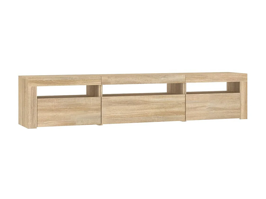 Meuble TV avec lumières LED Chêne sonoma 195x35x40 cm
