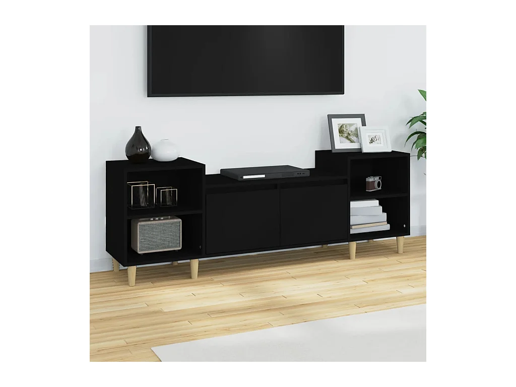 Meuble TV Noir 160x35x55 cm Bois d'ingénierie