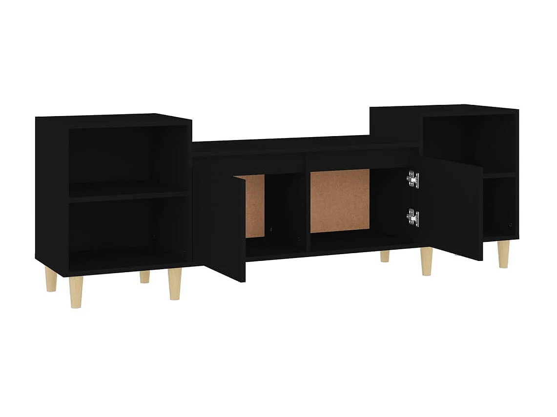Meuble TV Noir 160x35x55 cm Bois d'ingénierie