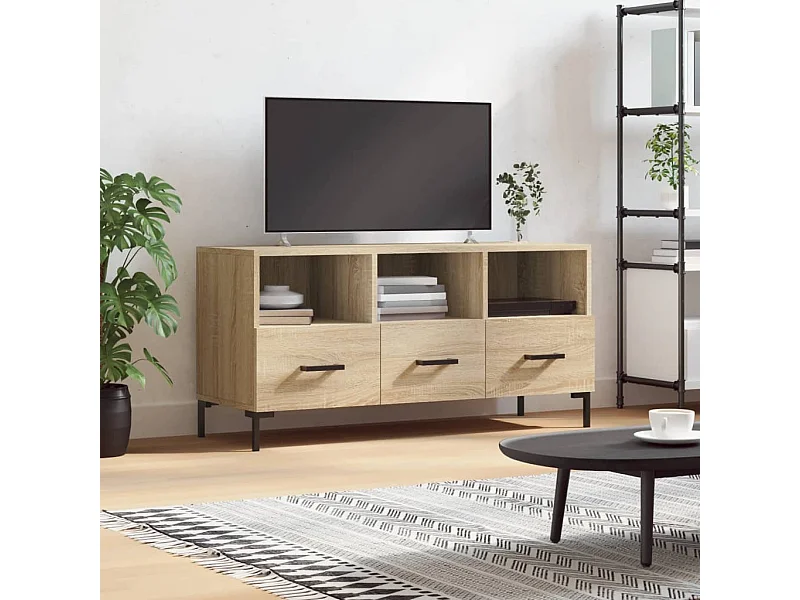 Meuble TV chêne sonoma 102x36x50 cm bois d'ingénierie