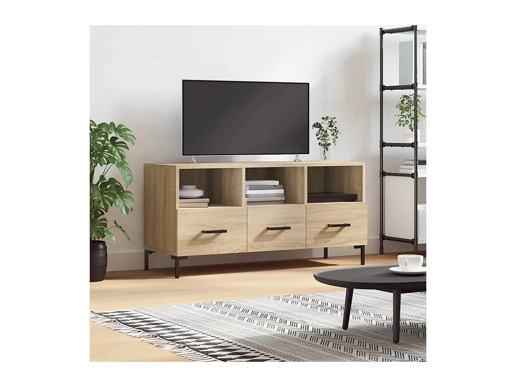 Meuble TV chêne sonoma 102x36x50 cm bois d'ingénierie