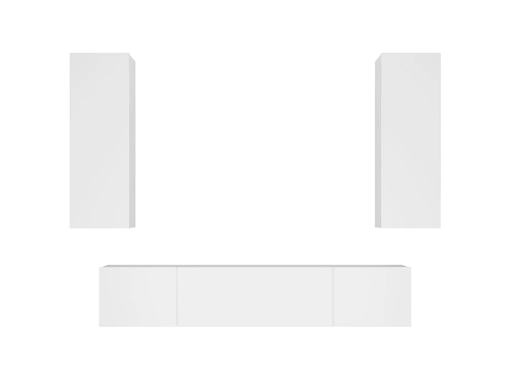 Ensemble de meubles TV 4 pcs Blanc Bois d'ingénierie