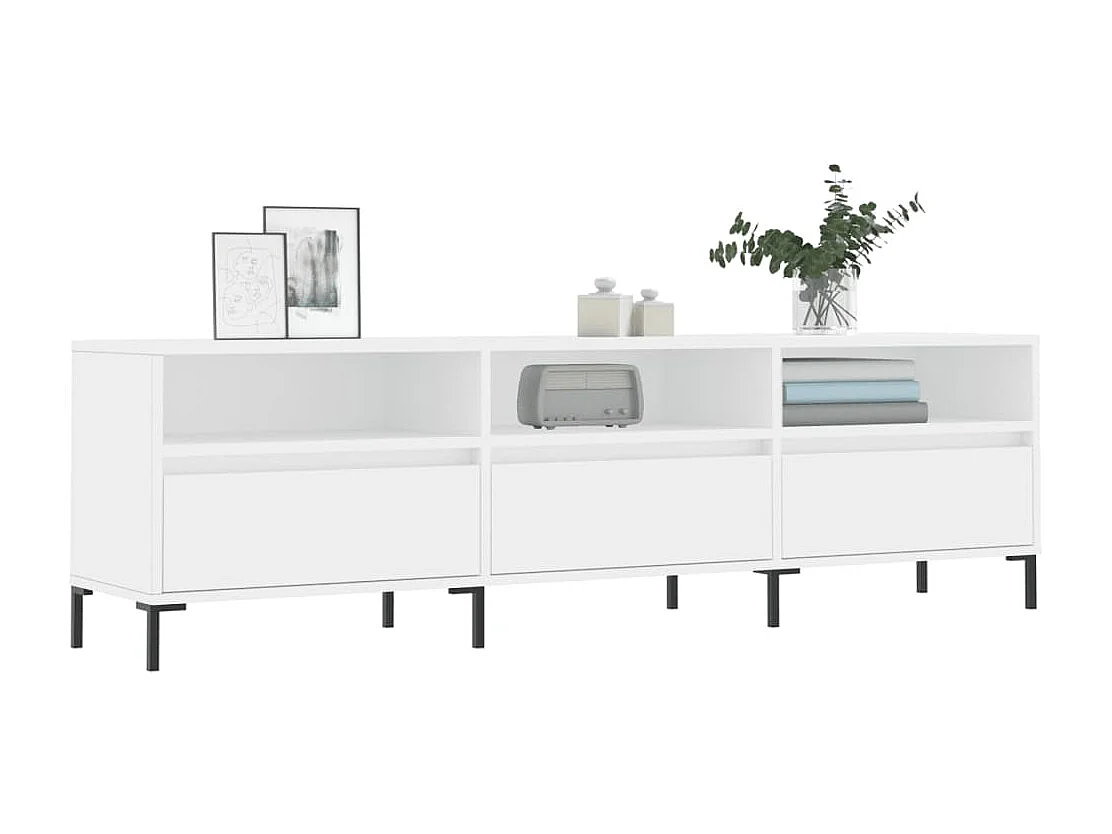 Wit tv-meubel 150x30x44,5 cm samengesteld hout