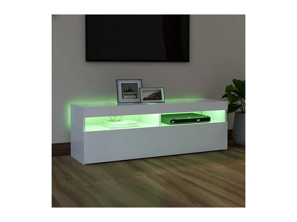 TV-meubel met witte LED-verlichting 120x35x40 cm