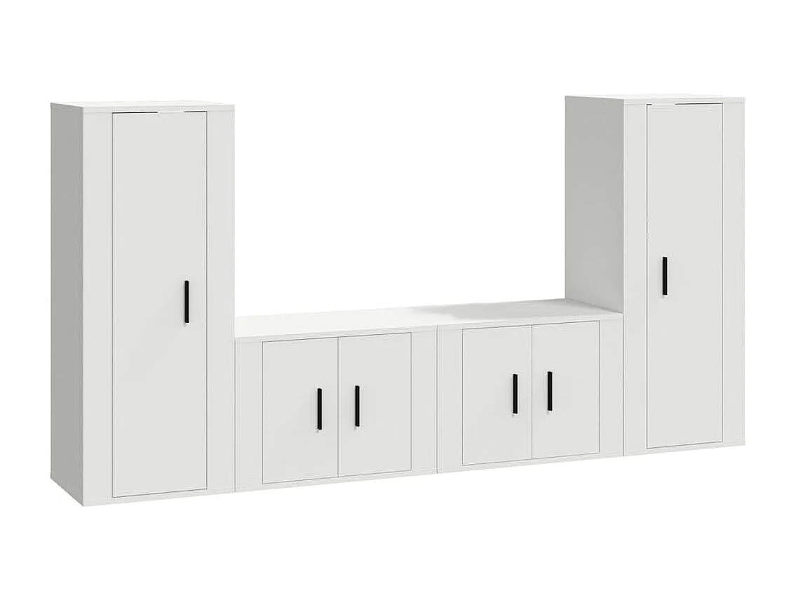 Ensemble de meubles TV 4 pcs Blanc Bois d'ingénierie