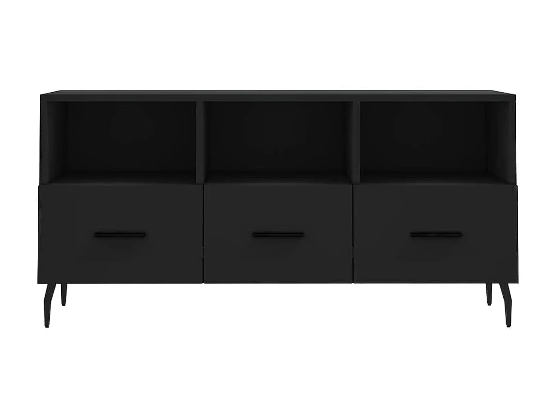 Meuble TV noir 102x36x50 cm bois d'ingénierie
