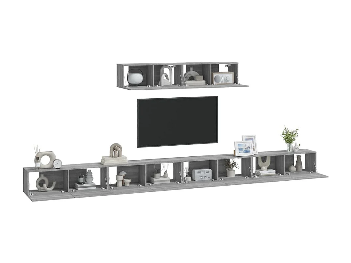 Ensemble de meubles TV 6 pcs Sonoma gris Bois d'ingénierie