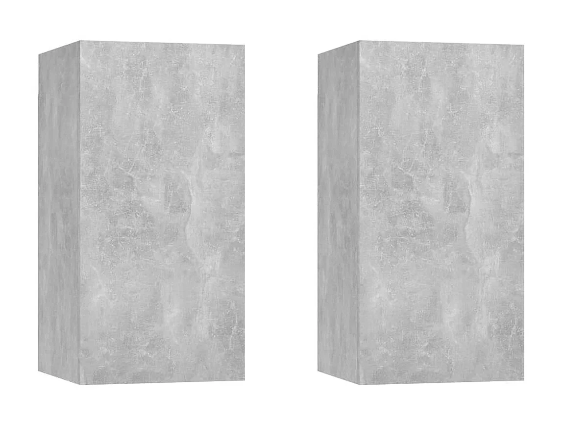 Mueble TV 2 piezas Aglomerado gris hormigón 30,5x30x60 cm
