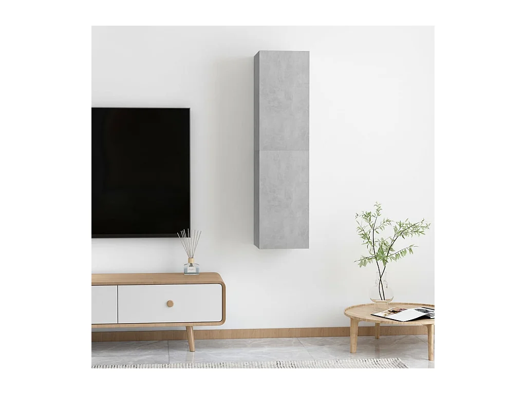 Mobile TV 2 pz Grigio cemento 30,5x30x60 cm Truciolare
