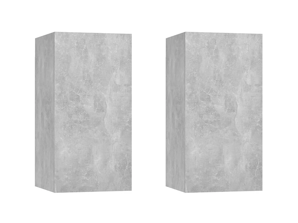 Mobile TV 2 pz Grigio cemento 30,5x30x60 cm Truciolare