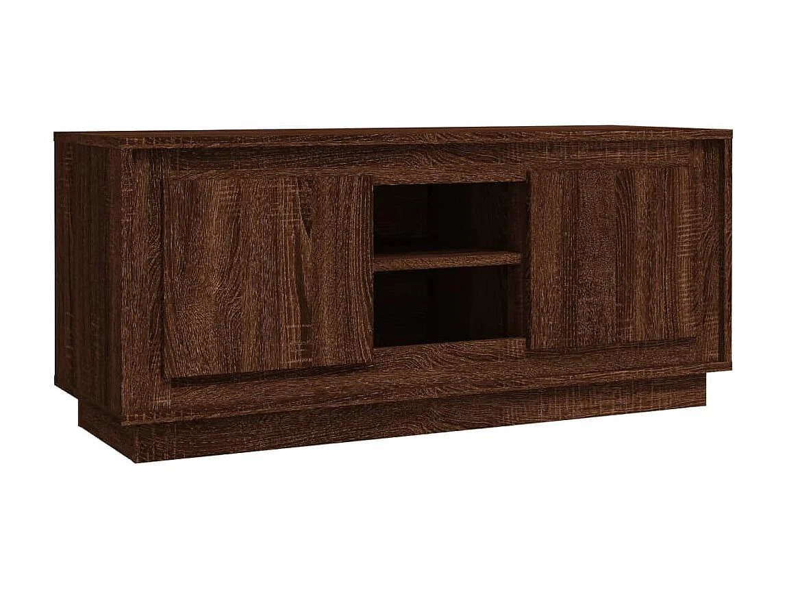 Mueble TV roble marrón 102x35x45 cm madera contrachapada