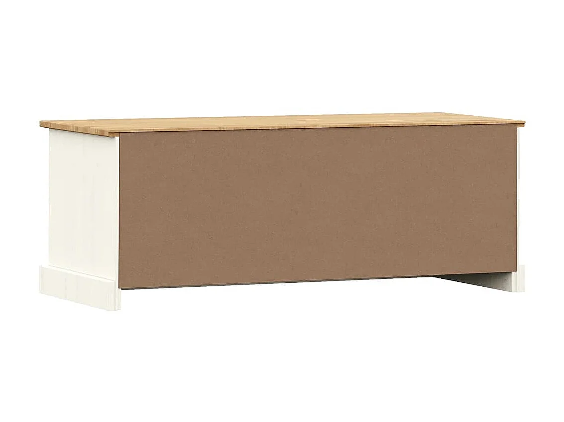 Meuble TV VIGO blanc 106x40x40 cm bois massif de pin