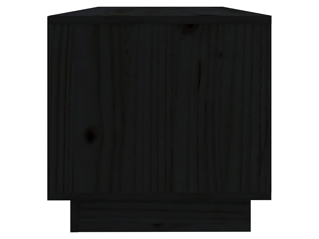 Meuble TV Noir 90x35x35 cm Bois de pin massif