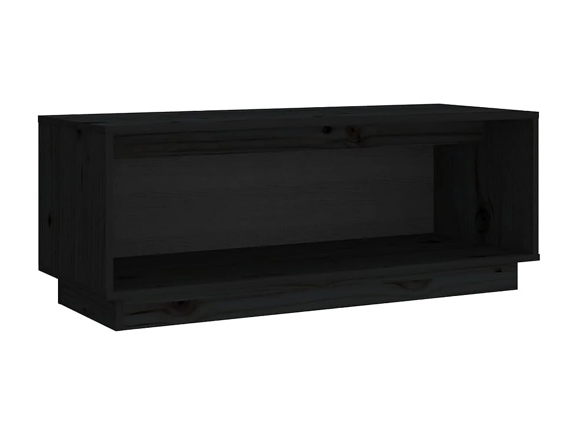 Meuble TV Noir 90x35x35 cm Bois de pin massif