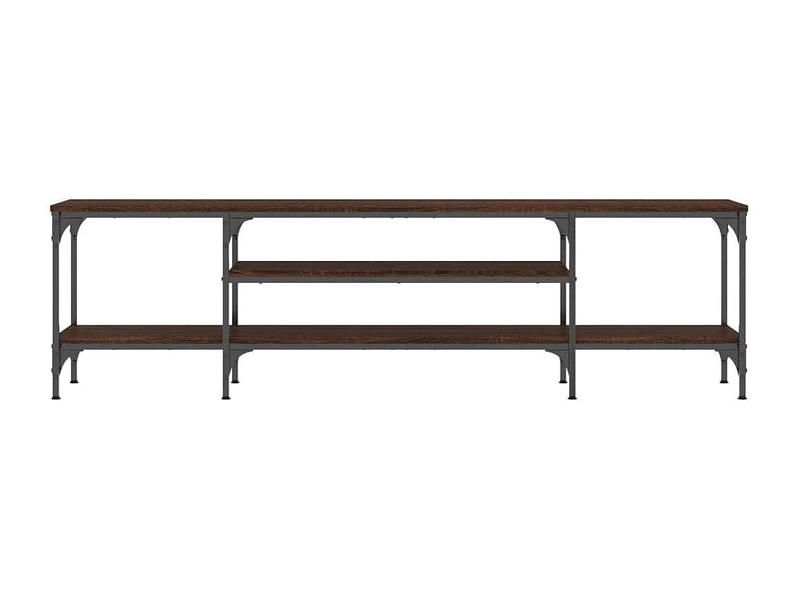Meuble TV chêne marron 161x35x45 cm bois d'ingénierie et fer