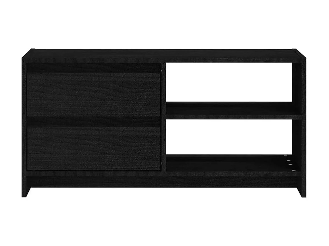 Meuble TV Noir 80x31x39 cm Bois de pin massif