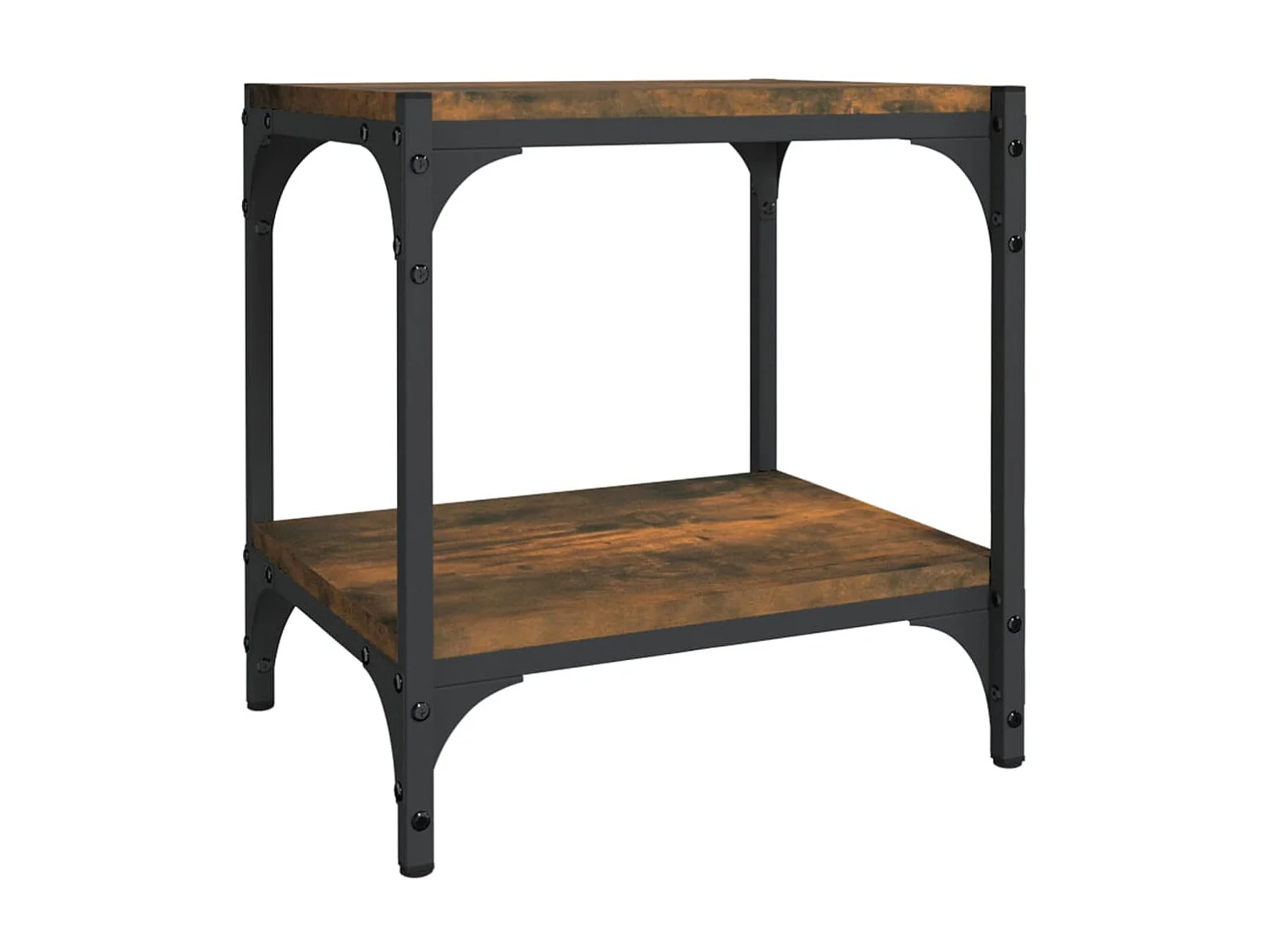 Meuble TV Chêne fumé 40x33x41 cm Bois d'ingénierie et acier