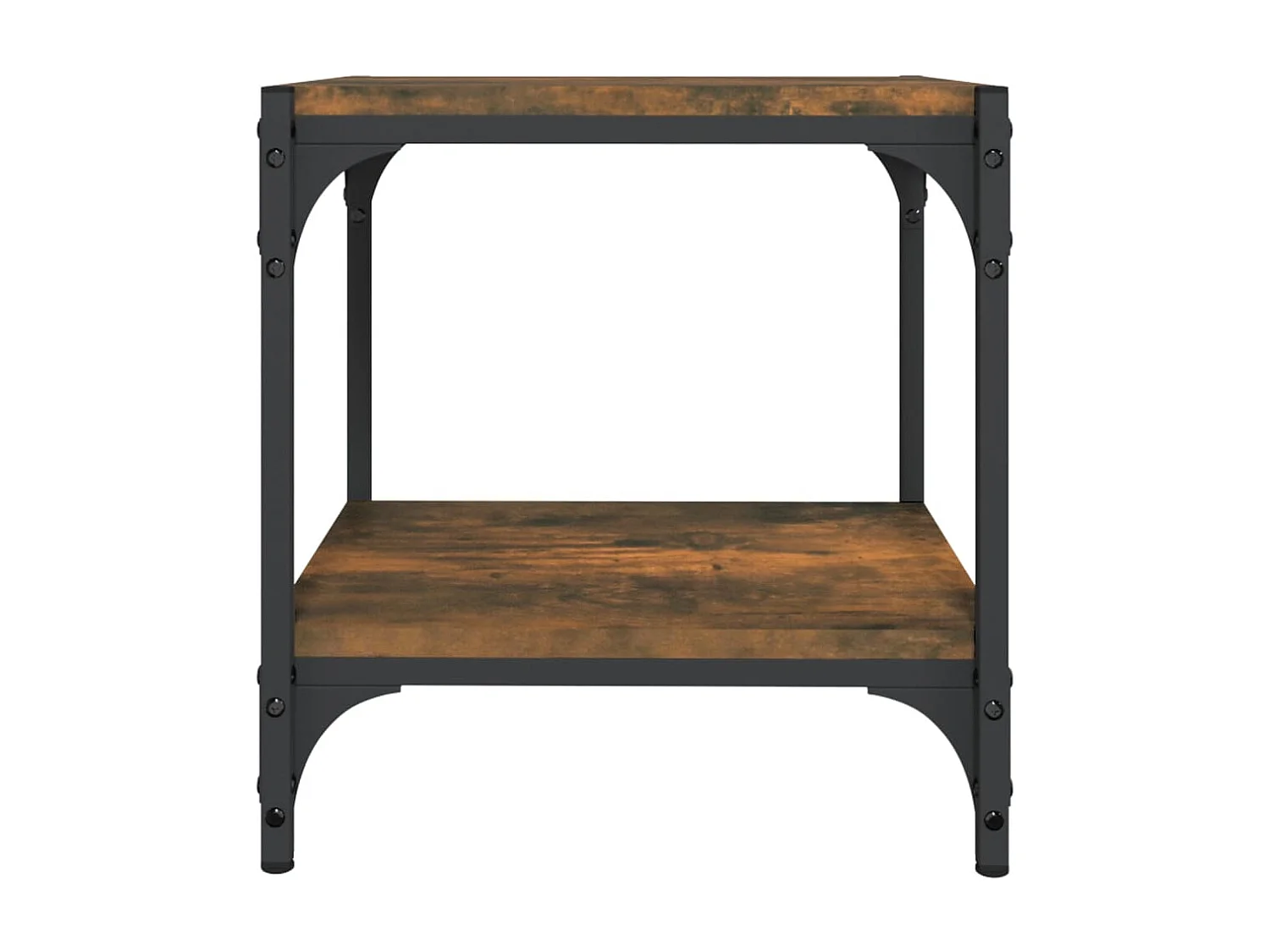 Meuble TV Chêne fumé 40x33x41 cm Bois d'ingénierie et acier