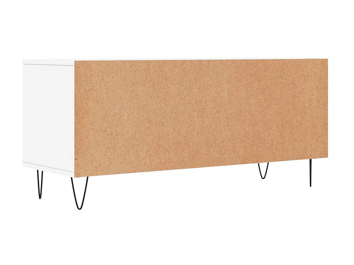 Meuble TV blanc 100x34,5x44,5 cm bois d'ingénierie