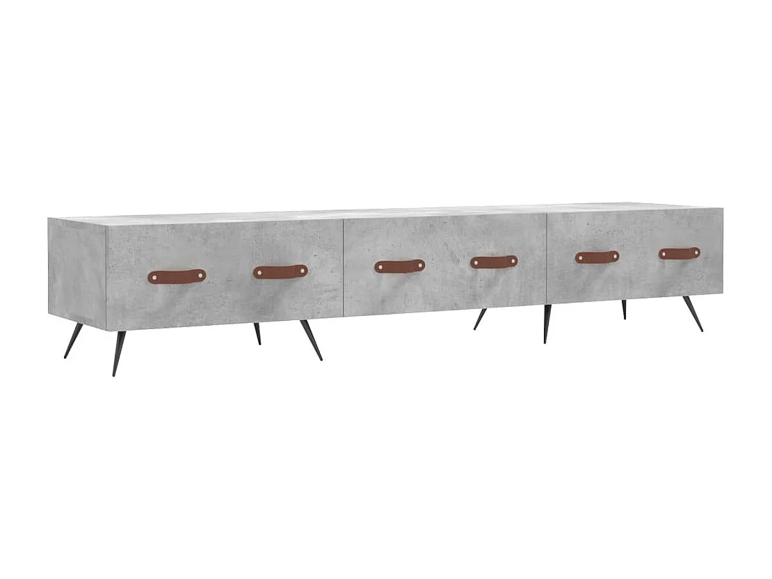 Meuble TV gris béton 150x36x30 cm bois d'ingénierie
