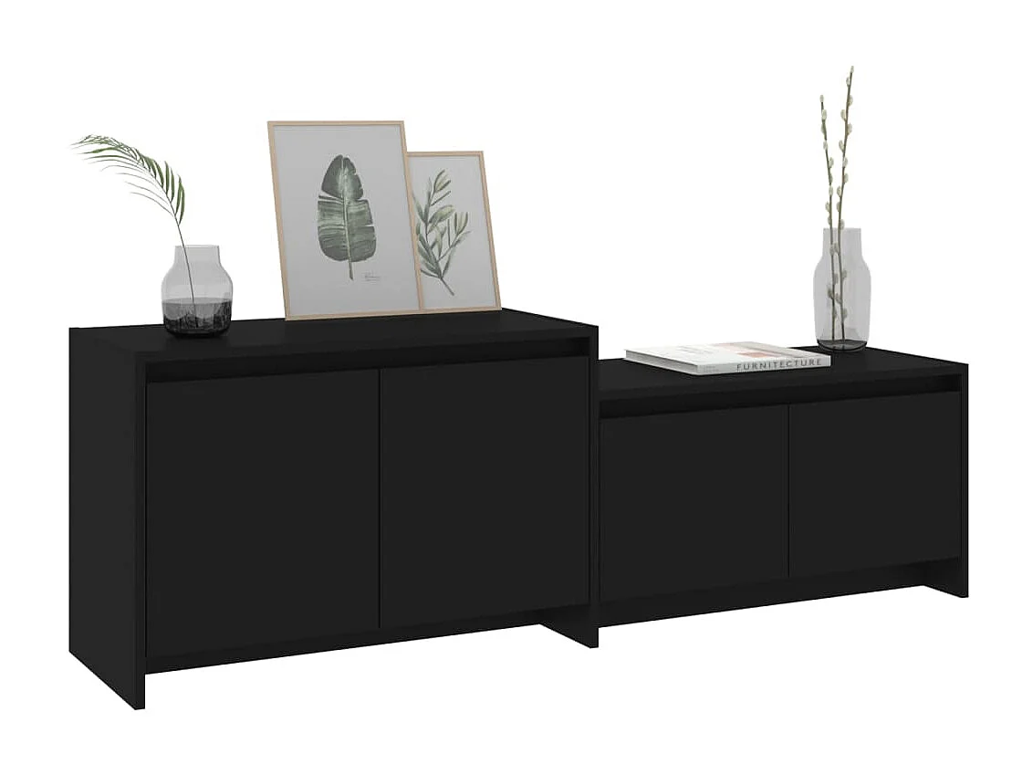 Zwart TV-meubel 146,5x35x50 cm spaanplaat