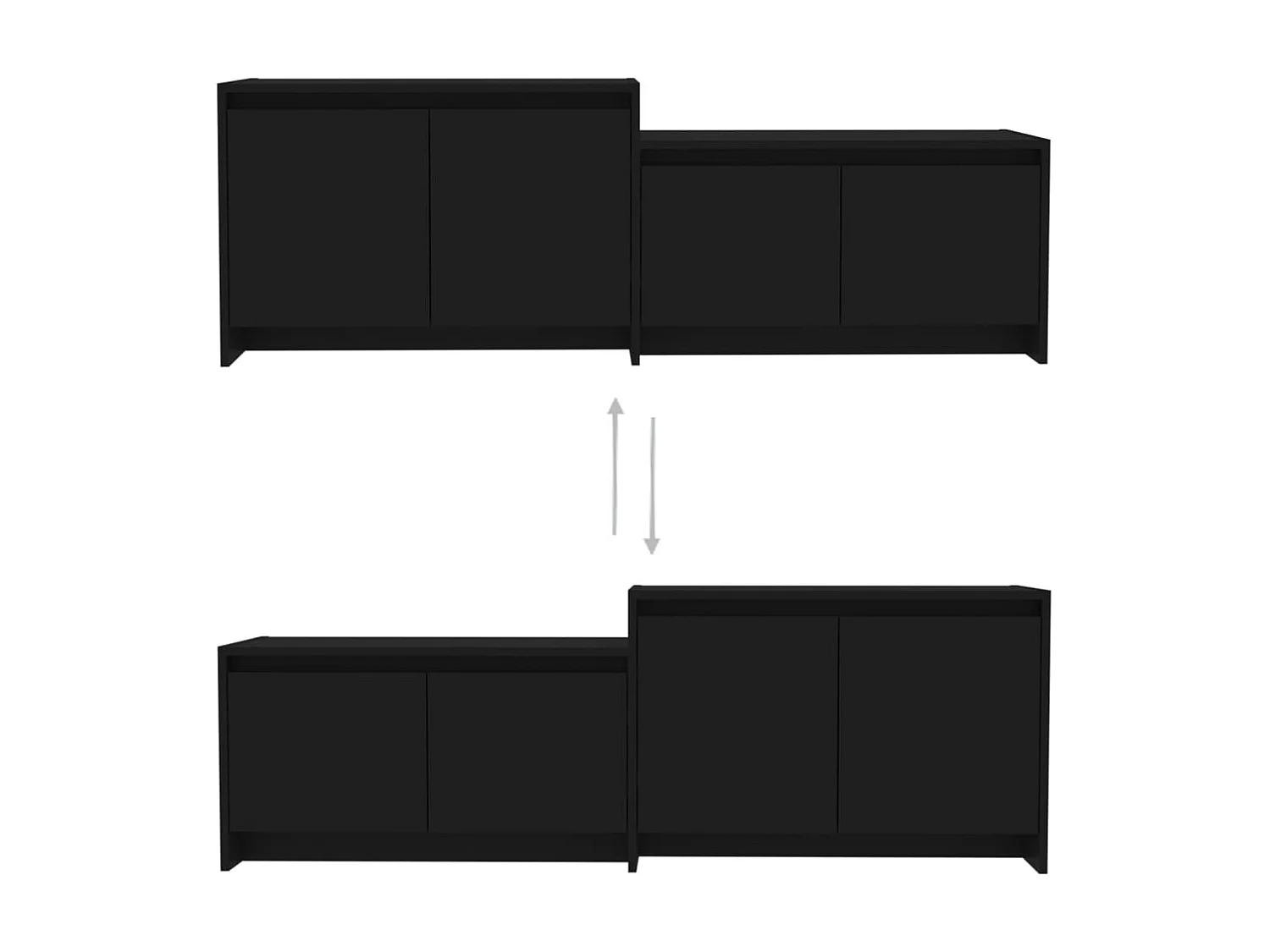 Meuble TV Noir 146,5x35x50 cm Aggloméré