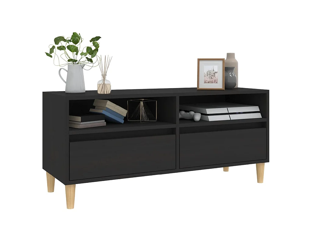 Móvel TV preto 100x34,5x44,5 cm madeira engenharia