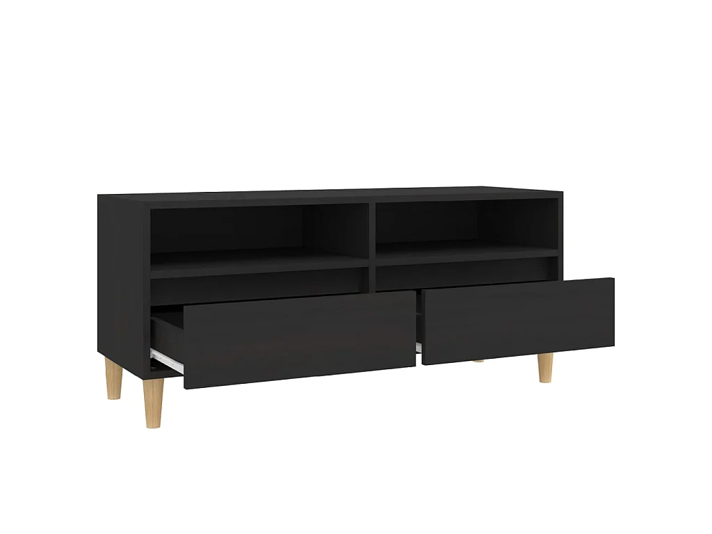 Móvel TV preto 100x34,5x44,5 cm madeira engenharia