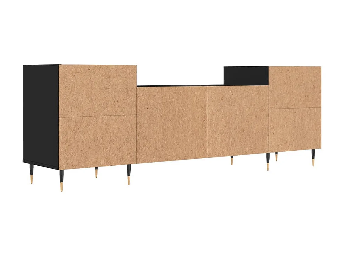 Zwart tv-meubel 160x35x55 cm Bewerkt hout