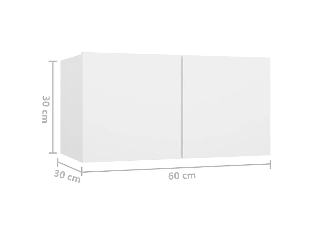 TV-Schrank-Set 4-tlg. Spanplatte Weiß