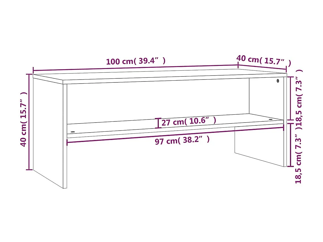 Meuble TV Sonoma gris 100x40x40 cm Bois d'ingénierie