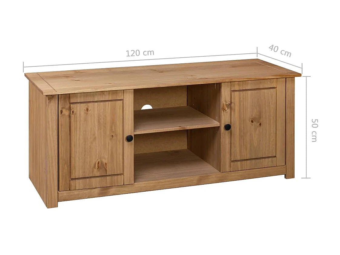 Meuble TV 120x40x50 cm Bois de pin massif Gamme Panama