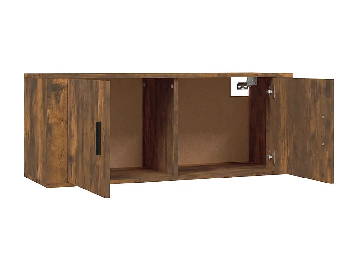 Set da 2 supporti TV in legno multistrato di rovere affumicato