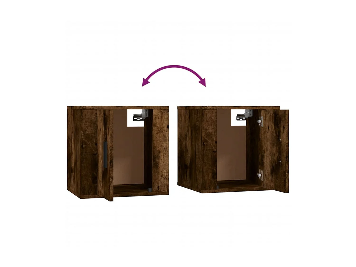 Set da 2 supporti TV in legno multistrato di rovere affumicato