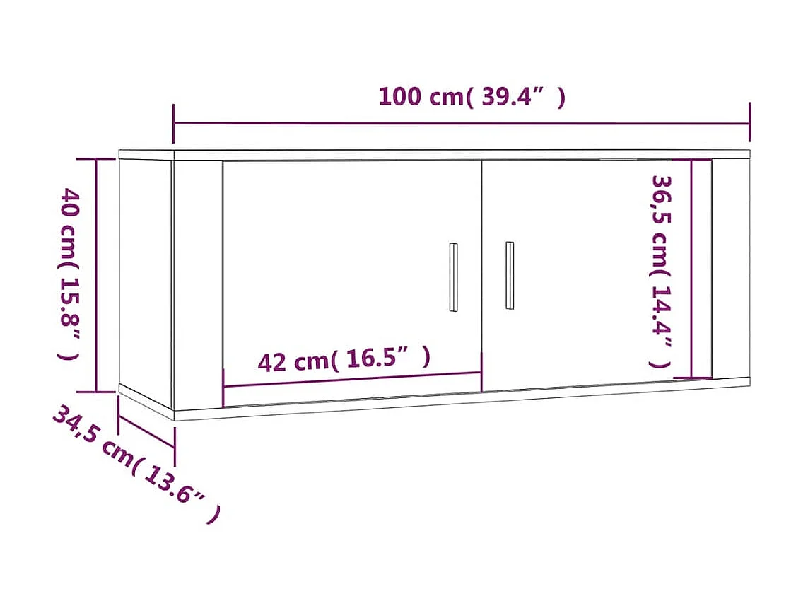 Set da 2 supporti TV in legno multistrato di rovere affumicato