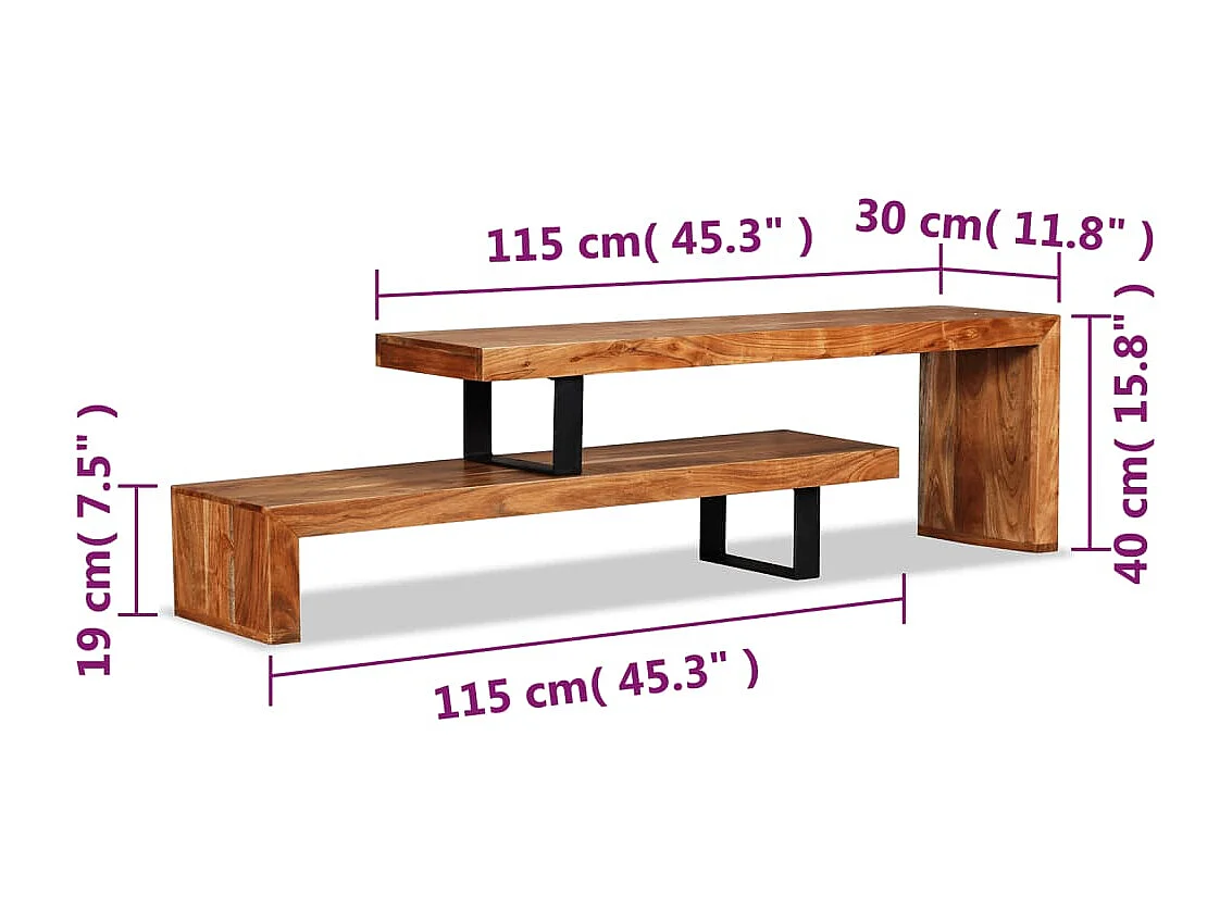 Mobile TV Legno massello di acacia
