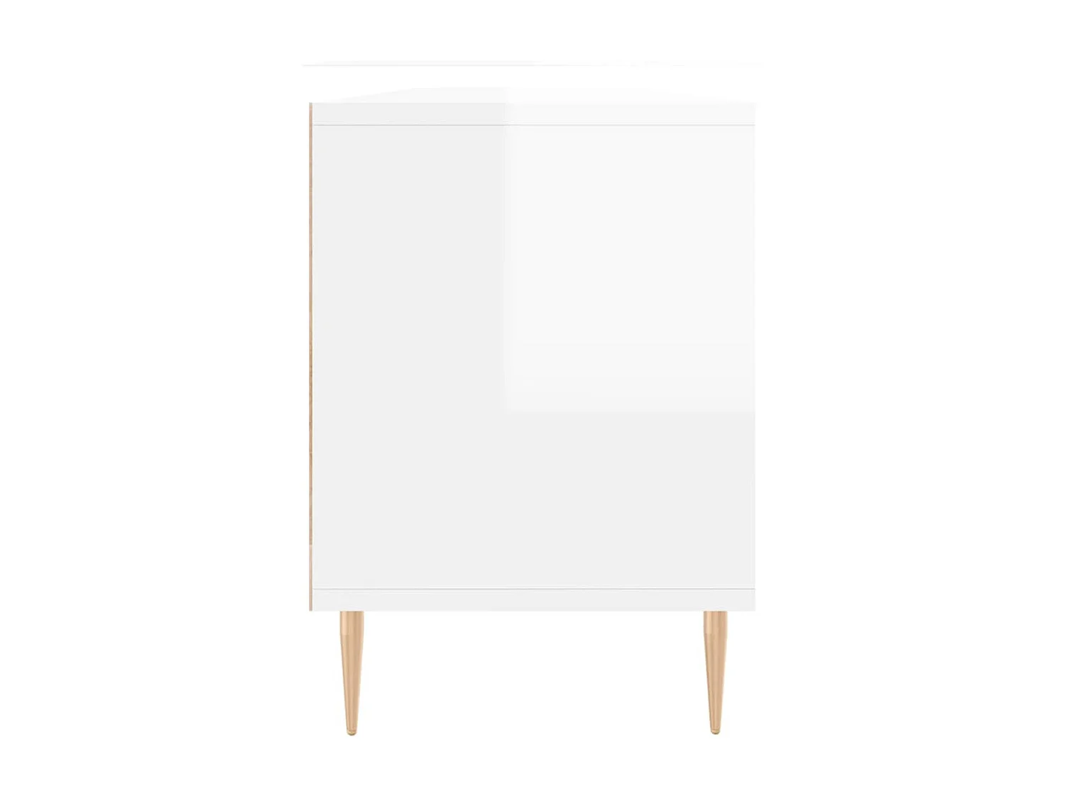 Meuble TV blanc brillant 150x30x44,5 cm bois d'ingénierie